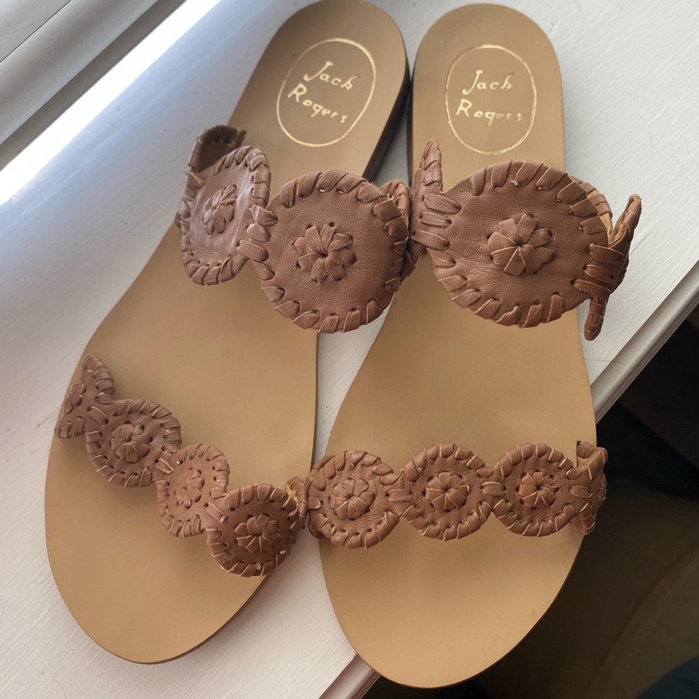 Jack Rogers Lauren II Sandals, brown, size 8